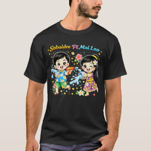 Pi Mai Lao Water Fight – Cute Kids Lao New Year T-Shirt