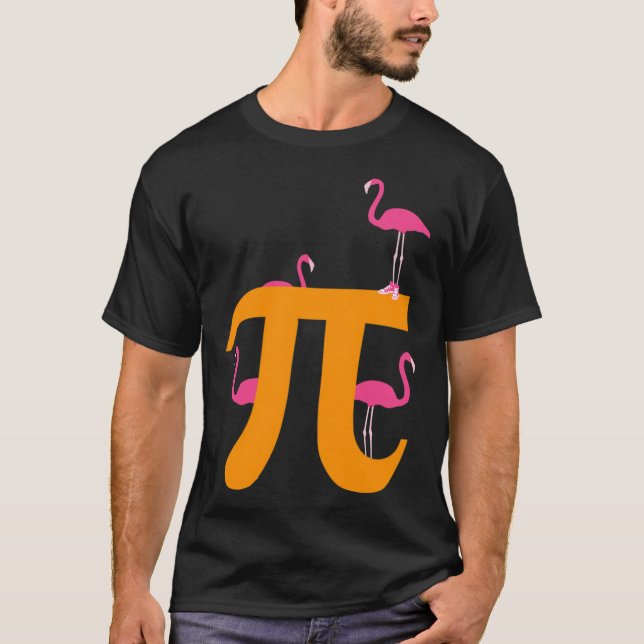 Pi Math Funny Pi Day 3.14 Math Funny Flamingo Gift T-Shirt (Front)