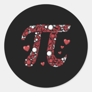 Pi Math Lover Teacher Valentines Day Hearts Love V Classic Round Sticker