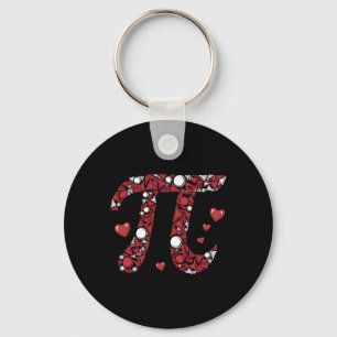 Pi Math Lover Teacher Valentines Day Hearts Love V Key Ring