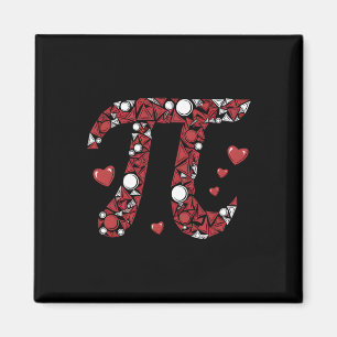 Pi Math Lover Teacher Valentines Day Hearts Love V Magnet