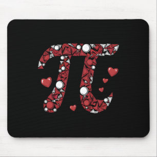 Pi Math Lover Teacher Valentines Day Hearts Love V Mouse Pad