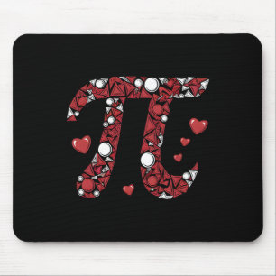 Pi Math Lover Teacher Valentines Day Hearts Love V Mouse Pad