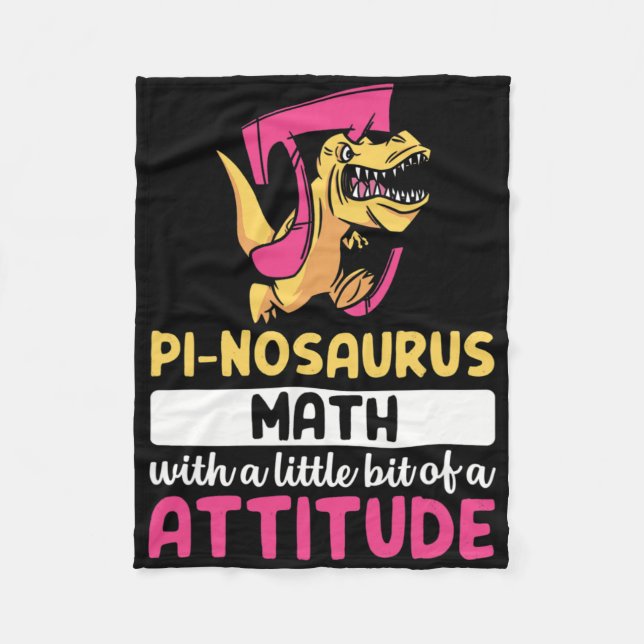 Pi Math Mathematics Dinosaur Dino Pi Day  Fleece Blanket (Front)