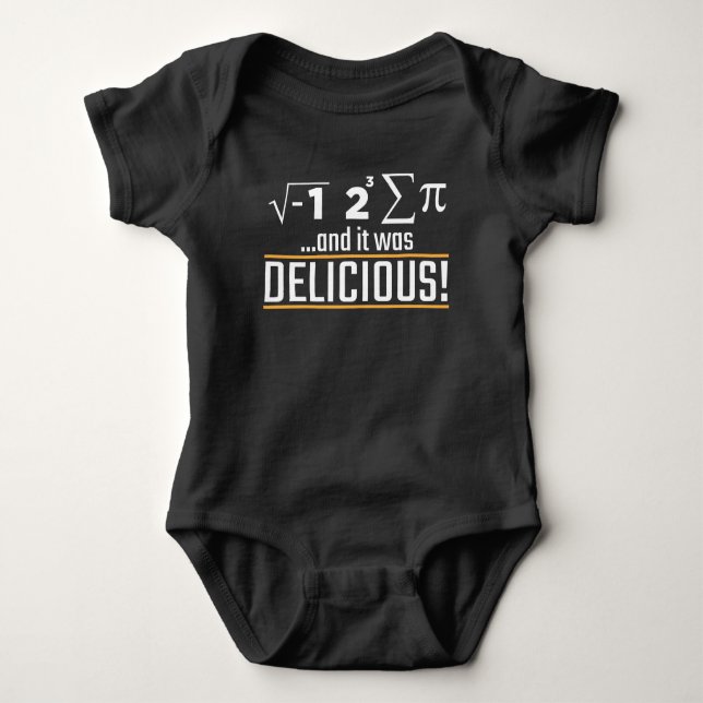 Pi Math Nerd Pie Delicious Cake Eater science Baby Bodysuit (Front)