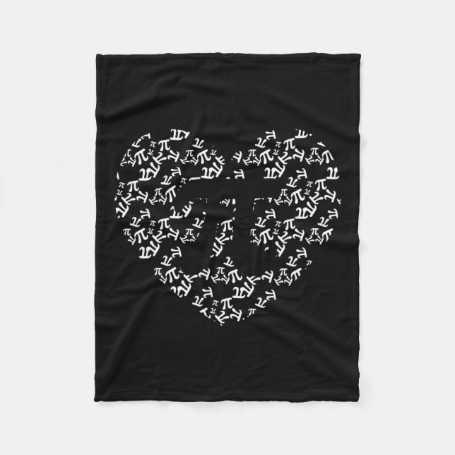Pi Math Teacher Pi Heart Shape Pi Day  Fleece Blanket (Front)