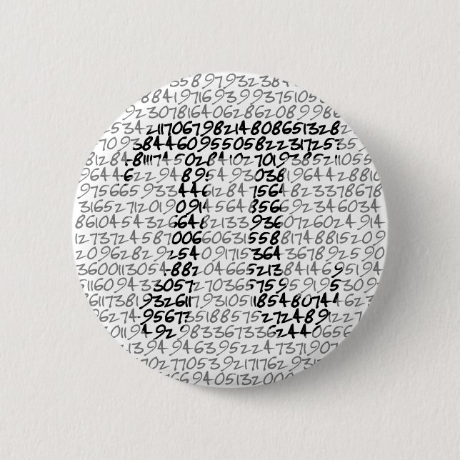 PI MATHEMATICAL CONSTANT 6 CM ROUND BADGE (Front)