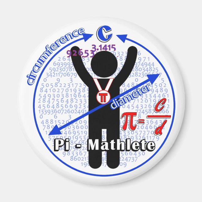 Pi-Mathlete 3.14 Pi Day Magnet (Front)