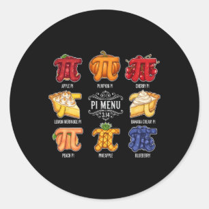 Pi Menu 3,14 Pi Number Symbol Math Teacher Funny F Classic Round Sticker
