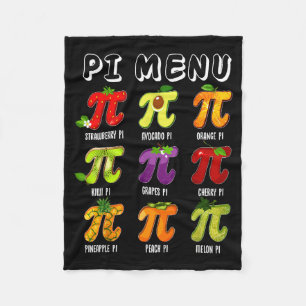 Pi Menu 3.14 Pi Symbol Funny Fruit Teacher Kid Mat Fleece Blanket