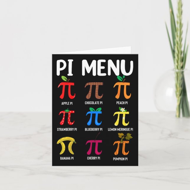 Pi Menu 3.14 Pi Symbol - Math Teacher Happy Pi Day (Front)