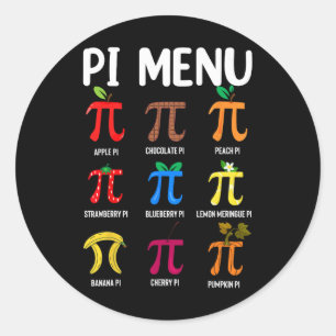 Pi Menu 3.14 Pi Symbol - Math Teacher Happy Pi Day Classic Round Sticker