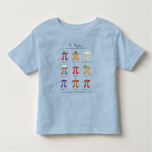 Pi Menu Cute Math Pi Day Kid's Toddler T-Shirt