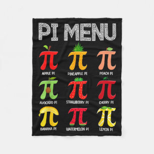 Pi Menu Fruit Happy Pi Day Math Teacher Pi Symbol Fleece Blanket