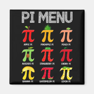 Pi Menu Fruit Happy Pi Day Math Teacher Pi Symbol Magnet
