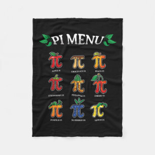 Pi Menu Pi Day 2025 3.14 Math Teacher Pie Menu Mat Fleece Blanket