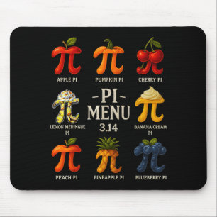 Pi Menu Pi Day 3.14 Funny Fruit Pie Menu Teachers Mouse Pad