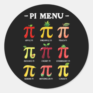 Pi Menu Pi Day 3 Classic Round Sticker
