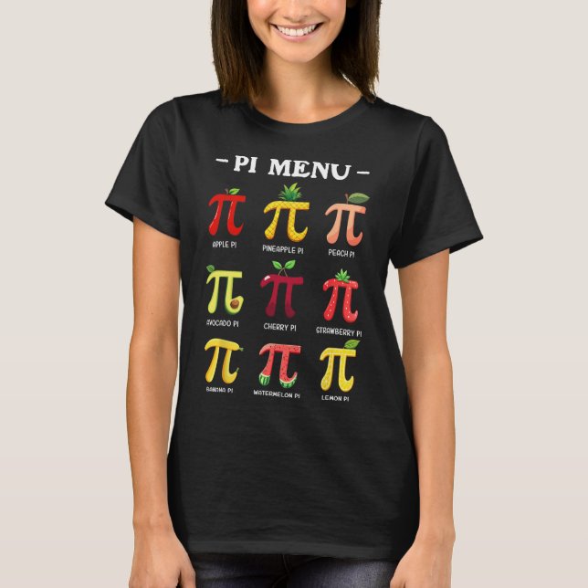 Pi Menu Pi Day 3  T-Shirt (Front)