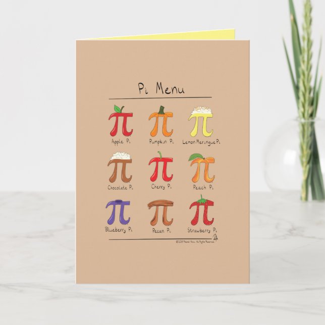 Pi Menu - Pi Day Math Greeting Card (Front)