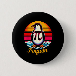 Pi-nguin Pi Penguin Day Irrational Number Pi Symbo 6 Cm Round Badge