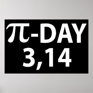 Pi number as pi day poster