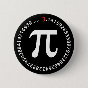Pi Number Design 6 Cm Round Badge