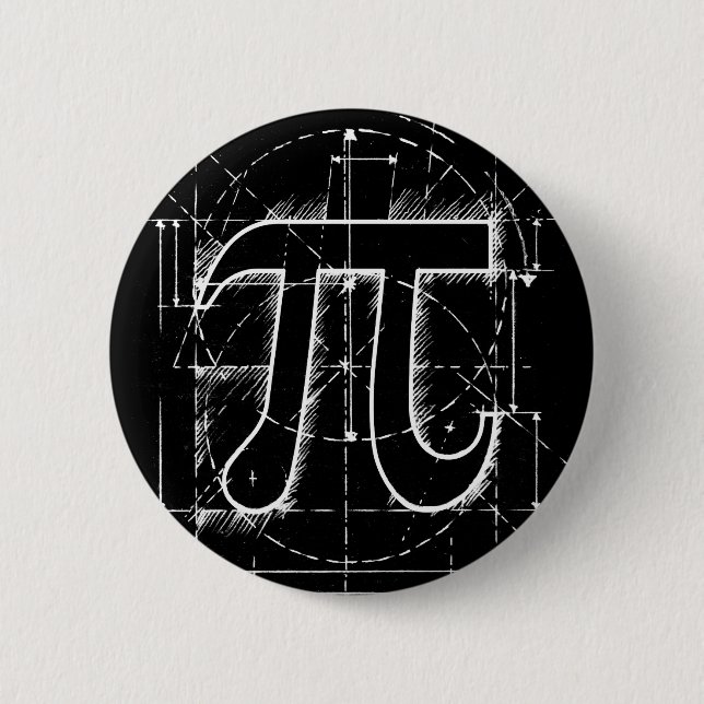 Pi Number Drawing 6 Cm Round Badge (Front)