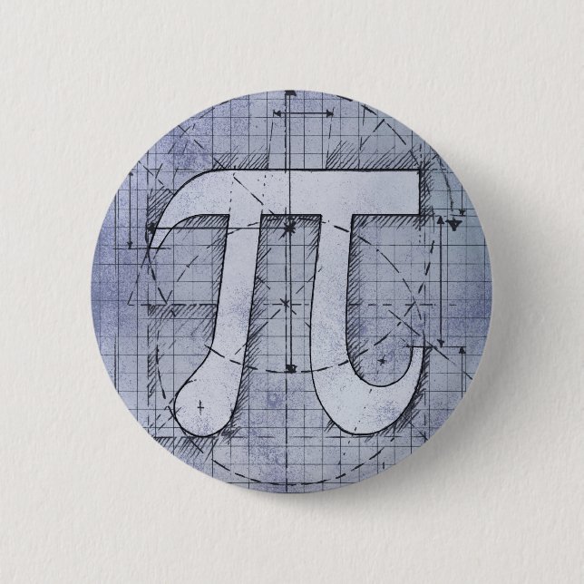 Pi Number Drawing 6 Cm Round Badge (Front)