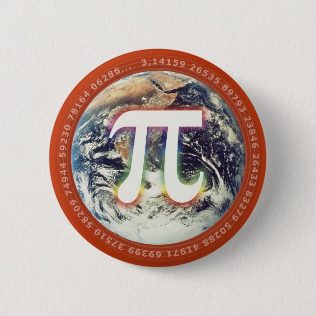 Pi Number on Earth | Math 6 Cm Round Badge (Front)