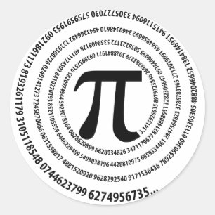 Pi Number Spiral Design Classic Round Sticker
