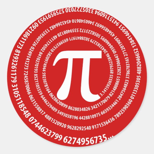 Pi Number Spiral Design Classic Round Sticker (Front)