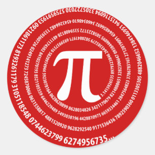 Pi Number Spiral Design Classic Round Sticker