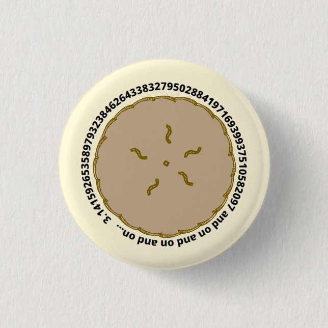 Pi Pie Day March 14th with Numbers of Pi  3 Cm Round Badge (Front)