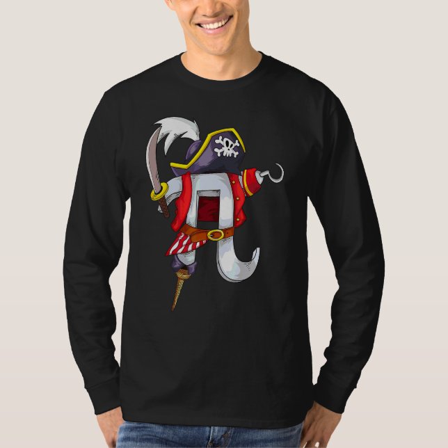 Pi Pirate  Cool Pi Mathematics  Funny Math T-Shirt (Front)