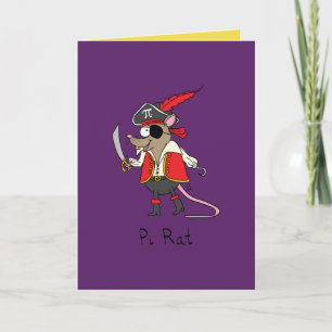 Pi Rat - Funny Math Pirate Greeting Card