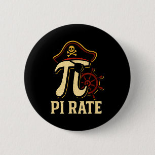 Pi Rate Funny Math Pirate Pi Day 3.14 Teacher 6 Cm Round Badge