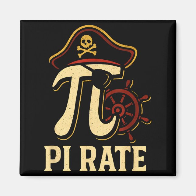 Pi Rate Funny Math Pirate Pi Day 3.14 Teacher  Magnet (Front)