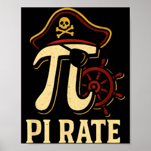 Pi Rate Funny Math Pirate Pi Day 3.14 Teacher  Poster