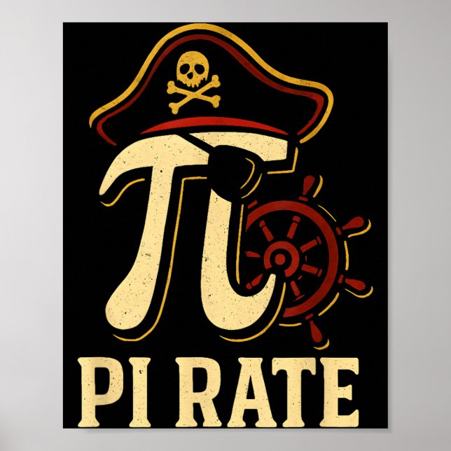 Pi Rate Funny Math Pirate Pi Day 3.14 Teacher  Poster (Front)