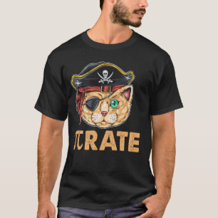 Pi Rate Pirate Cat Funny Math Lovers Cat Pirate T-Shirt
