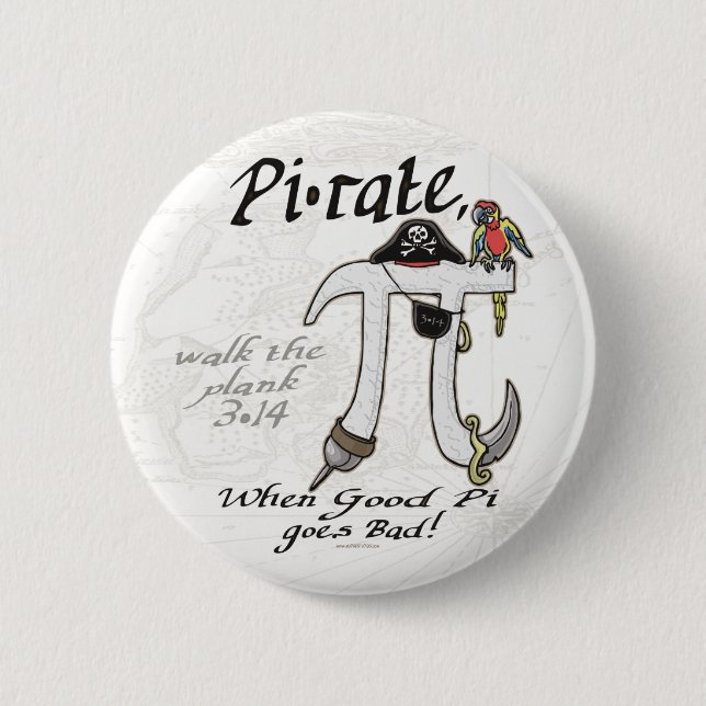 Pi rate Pirate Pi Day Shirts and Gifts 6 Cm Round Badge (Front)