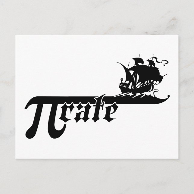 Pi rate ship postcard (Front)