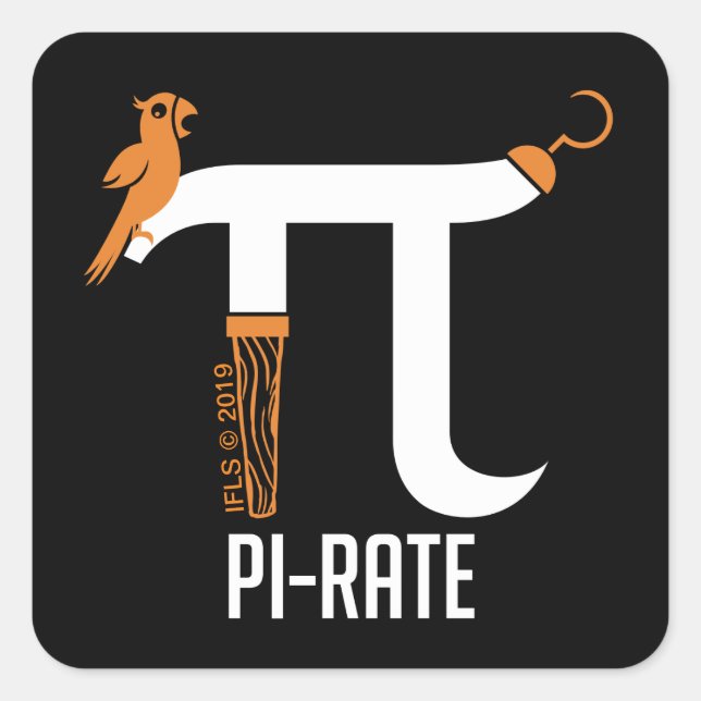 Pi-Rate Symbol Square Sticker (Front)