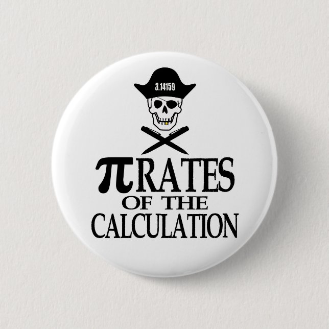 Pi-Rates of the Calculation 6 Cm Round Badge (Front)