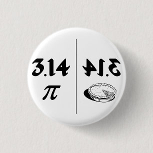 Pi Reversed Pie Mirror 3 Cm Round Badge