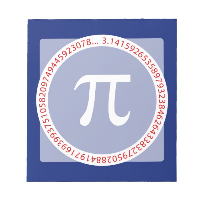 Pi Ring on Navy Blue Notepad (Front)
