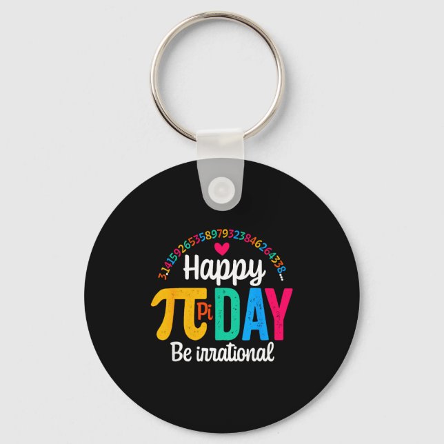 Pi Shirt Math Teacher Student Funny 3.14 Pie Happy Key Ring (Front)