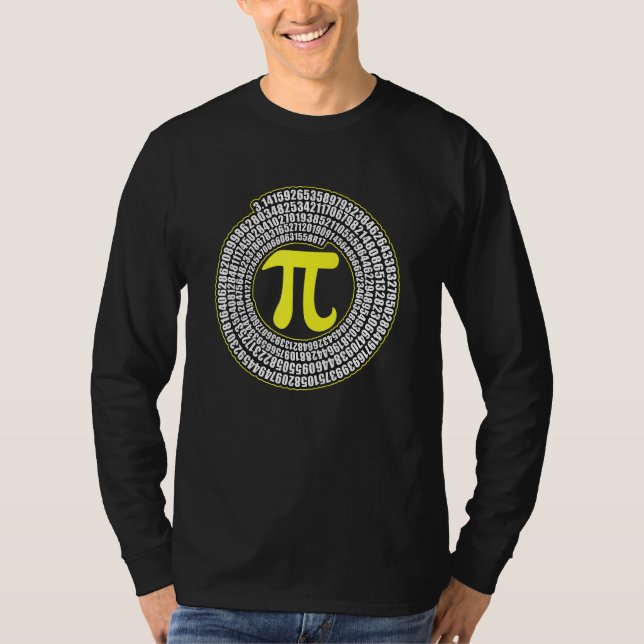 Pi Spiral Symbol Math Infinity Irrational Number T-Shirt (Front)