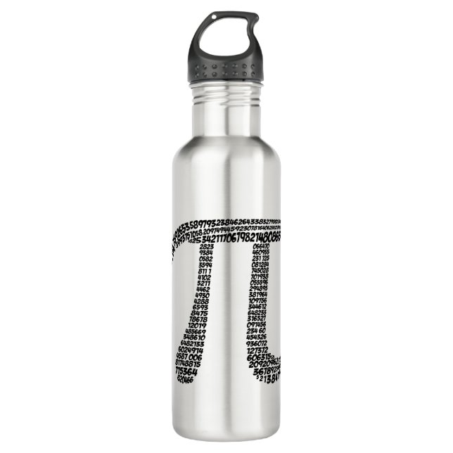 Pi Symbol 3.14 - 400 decimal values 710 Ml Water Bottle (Front)